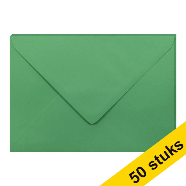 Aanbieding: 10x Clairefontaine gekleurde enveloppen bosgroen C5 120 grams (5 stuks) 424763 - 1