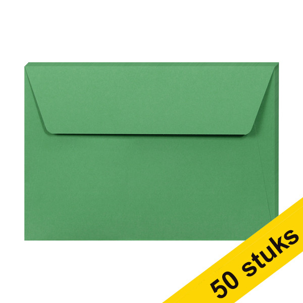 Aanbieding: 10x Clairefontaine gekleurde enveloppen bosgroen C6 120 g/m² (5 stuks) 424775 - 1