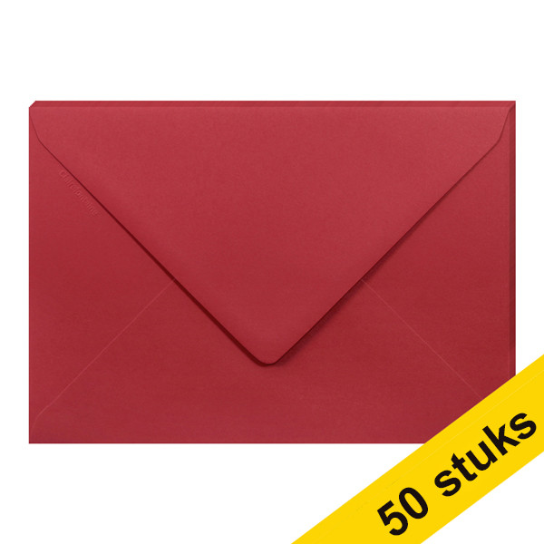 Aanbieding: 10x Clairefontaine gekleurde enveloppen intens rood C5 120 g/m² (5 stuks) 424768 - 1