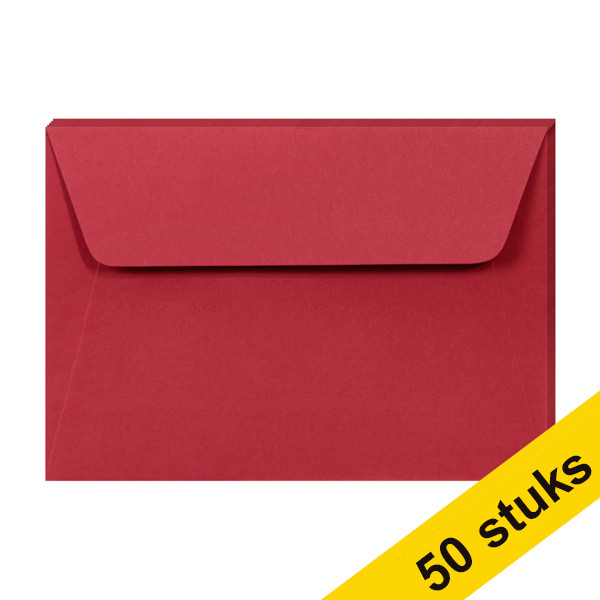 Aanbieding: 10x Clairefontaine gekleurde enveloppen intens rood C6 120 g/m² (5 stuks) 424780 - 1