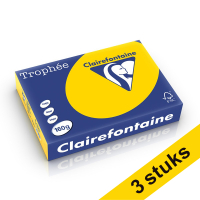 Aanbieding: 3x Clairefontaine gekleurd papier goudgeel 160 g/m² A4 (250 vellen)