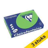 Aanbieding: 3x Clairefontaine gekleurd papier grasgroen 120 g/m² A4 (250 vellen)