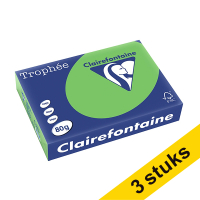 Aanbieding: 3x Clairefontaine gekleurd papier grasgroen 80 g/m² A4 (500 vellen)