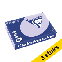 Aanbieding: 3x Clairefontaine gekleurd papier lila 80 g/m² A4 (500 vellen)