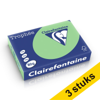 Aanbieding: 3x Clairefontaine gekleurd papier natuurgroen 80 g/m² A4 (500 vellen)