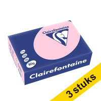 Aanbieding: 3x Clairefontaine gekleurd papier roze 80 g/m² A5 (500 vellen)