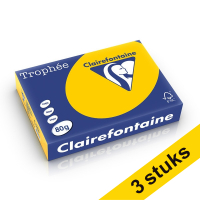 Aanbieding: 3x Clairefontaine gekleurd papier zonnebloemgeel 80 g/m² A4 (500 vellen)