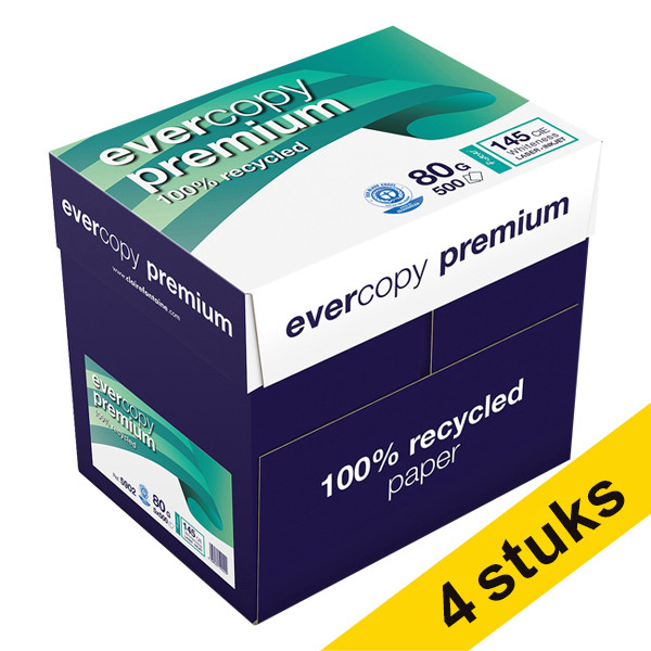 Aanbieding: 4x Clairefontaine Evercopy Premium 1 doos van 2500 vellen A4 - 80 g/m² 399561 - 1