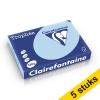 Aanbieding: 5x Clairefontaine gekleurd papier blauw 120 g/m² A4 (250 vellen)