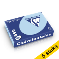 Aanbieding: 5x Clairefontaine gekleurd papier blauw 80 g/m² A4 (500 vellen)