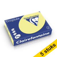 Aanbieding: 5x Clairefontaine gekleurd papier citroengeel 80 g/m² A4 (500 vellen)