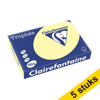 Aanbieding: 5x Clairefontaine gekleurd papier geel 120 g/m² A4 (250 vellen)