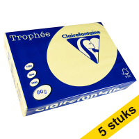 Aanbieding: 5x Clairefontaine gekleurd papier geel 80 g/m² A4 (500 vellen)