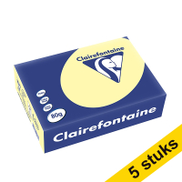 Aanbieding: 5x Clairefontaine gekleurd papier geel 80 g/m² A5 (500 vellen)