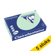 Aanbieding: 5x Clairefontaine gekleurd papier groen 80 g/m² A4 (500 vellen)