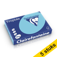 Aanbieding: 5x Clairefontaine gekleurd papier helblauw 120 g/m² A4 (250 vellen)