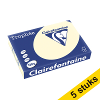 Aanbieding: 5x Clairefontaine gekleurd papier ivoor 120 g/m² A4 (250 vellen)