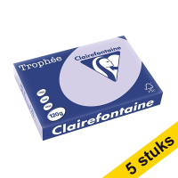 Aanbieding: 5x Clairefontaine gekleurd papier lila 120 g/m² A4 (250 vellen)