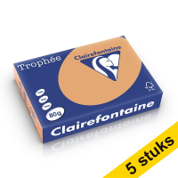 Aanbieding: 5x Clairefontaine gekleurd papier mokkabruin 80 g/m² A4 (500 vellen)