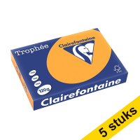 Aanbieding: 5x Clairefontaine gekleurd papier oranje 120 g/m² A4 (250 vellen)