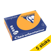 Aanbieding: 5x Clairefontaine gekleurd papier oranje 80 g/m² A4 (500 vellen)