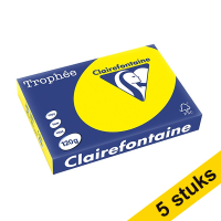 Aanbieding: 5x Clairefontaine gekleurd papier zonnegeel 120 g/m² A4 (250 vellen)