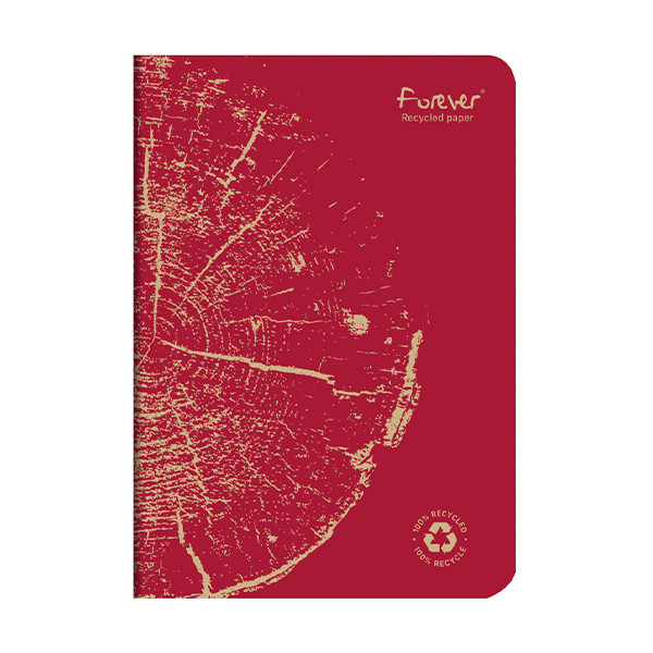 Clairefontaine Forever Premium notitieboek A5 gelijnd 48 vellen rood 684863C 250451 - 1