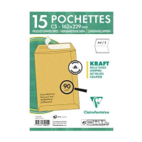 Clairefontaine akte envelop kraft 162 x 229 mm - C5 zelfklevend (15 stuks) 404640