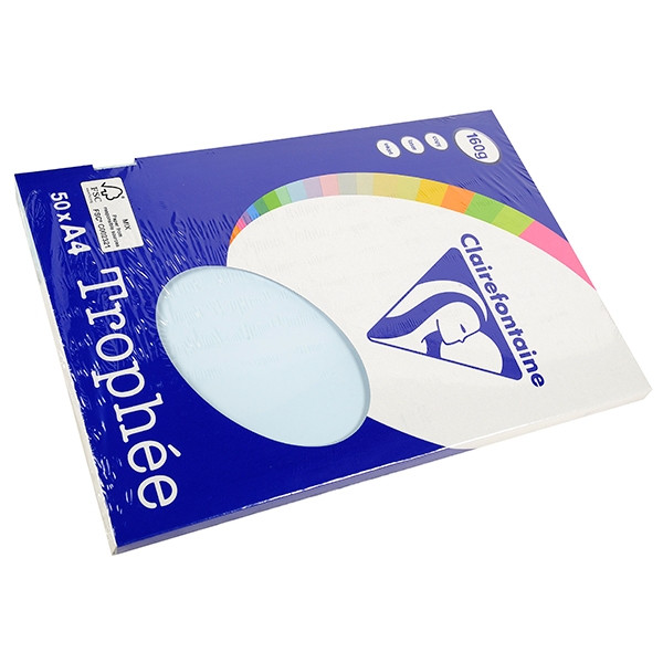 Clairefontaine gekleurd papier azuurblauw 160 g/m² A4 (50 vellen) 4151C 250018 - 1