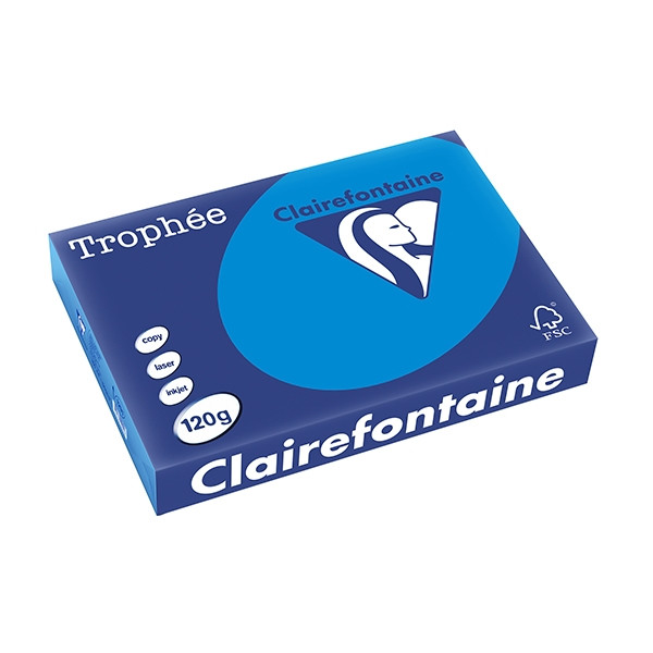 Clairefontaine gekleurd papier caribbean blauw 120 g/m² A4 (250 vellen) 1291C 250083 - 1