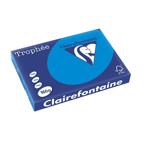 Clairefontaine gekleurd papier caribbean blauw 160 g/m² A3 (250 vellen) 1015C 250157 - 1