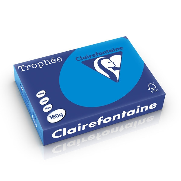 Clairefontaine gekleurd papier caribbean blauw 160 g/m² A4 (250 vellen) 1022C 250261 - 1