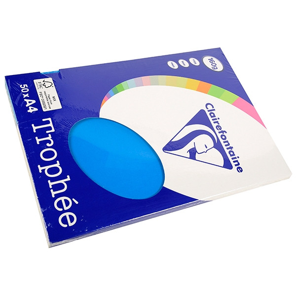 Clairefontaine gekleurd papier caribbean blauw 160 g/m² A4 (50 vellen) 4161C 250027 - 1
