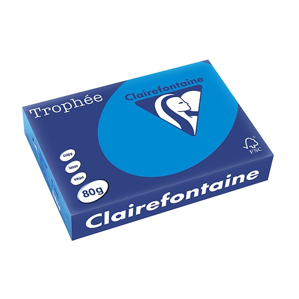 Clairefontaine gekleurd papier caribbean blauw 80 g/m² A4 (500 vellen) 1781C 250059 - 1