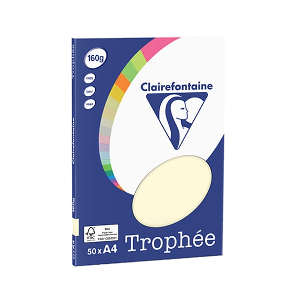 Clairefontaine gekleurd papier crème 160 g/m² A4 (50 vellen) 4154C 250064 - 1