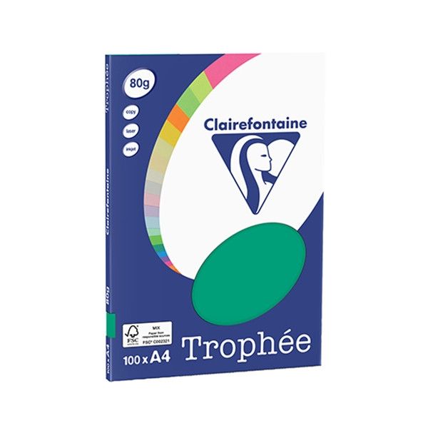 Clairefontaine gekleurd papier dennengroen 80 g/m² A4 (100 vellen) 4123C 250044 - 1