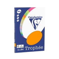 Clairefontaine gekleurd papier fel oranje 160 g/m² A4 (50 vellen) 4160C 250067