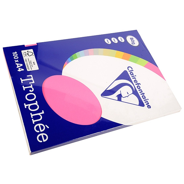 Clairefontaine gekleurd papier fluoroze 80 g/m² A4 (100 vellen) 4126C 250013 - 1