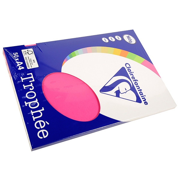 Clairefontaine gekleurd papier fuchsia 160 g/m² A4 (50 vellen) 4171C 250026 - 1