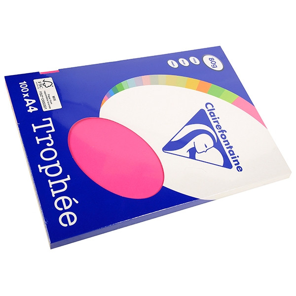 Clairefontaine gekleurd papier fuchsia 80 g/m² A4 (100 vellen) 4121C 250008 - 1