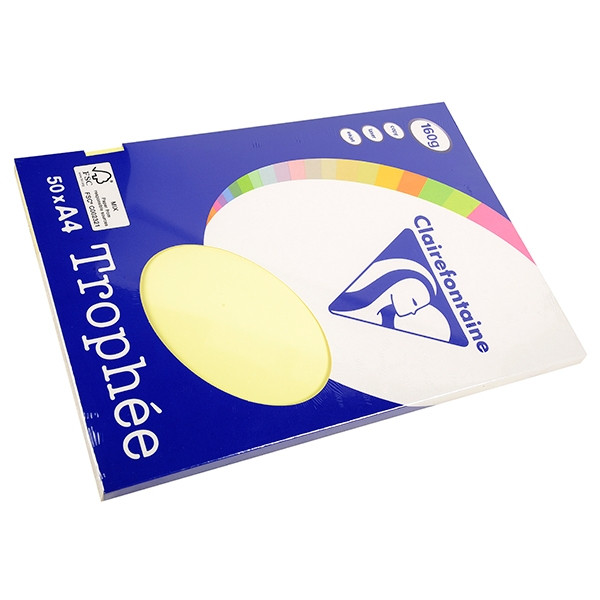Clairefontaine gekleurd papier geel 160 g/m² A4 (50 vellen) 4157C 250021 - 1
