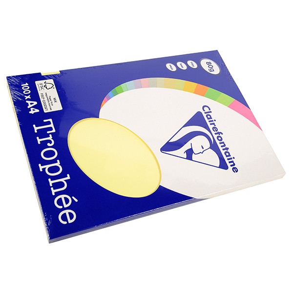 Clairefontaine gekleurd papier geel 80 g/m² A4 (100 vellen) 4107C 250003 - 1