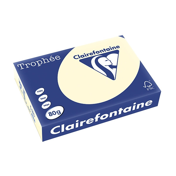 Clairefontaine gekleurd papier ivoor 80 g/m² A4 (500 vellen) 1871C 250048 - 1