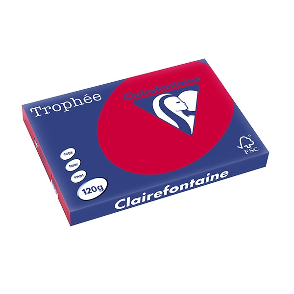 Clairefontaine gekleurd papier kersenrood 120 g/m² A3 (250 vellen) 1378C 250136 - 1