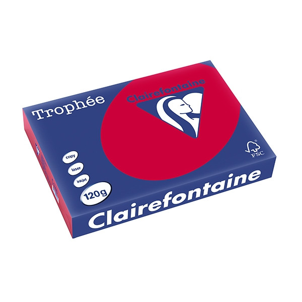 Clairefontaine gekleurd papier kersenrood 120 g/m² A4 (250 vellen) 1218C 250087 - 1