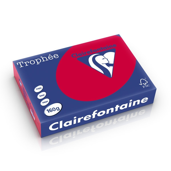 Clairefontaine gekleurd papier kersenrood 160 g/m² A4 (250 vellen) 1016C 250257 - 1