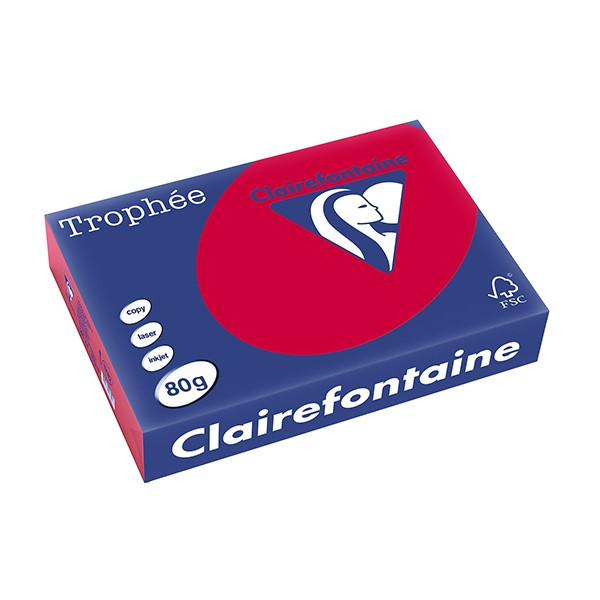 Clairefontaine gekleurd papier kersenrood 80 g/m² A4 (500 vellen) 1782C 250056 - 1