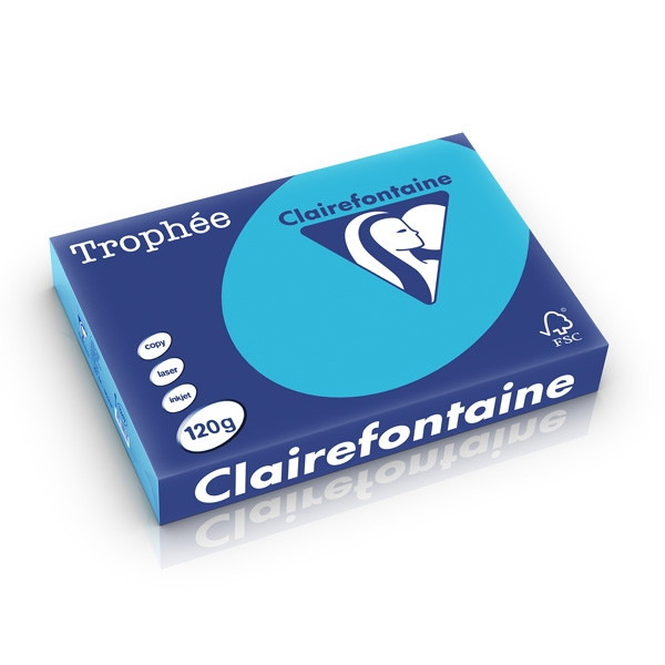 Clairefontaine gekleurd papier koningsblauw 120 g/m² A4 (250 vellen) 1247C 250210 - 1