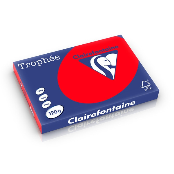 Clairefontaine gekleurd papier koraalrood 120 g/m² A3 (250 vellen) 1327C 250227 - 1