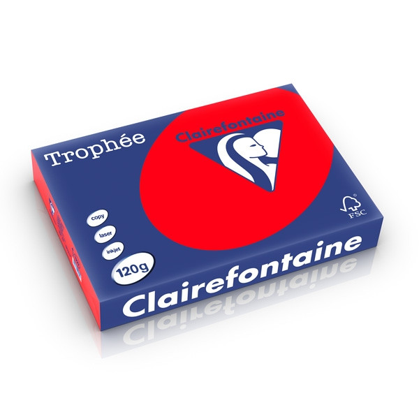 Clairefontaine gekleurd papier koraalrood 120 g/m² A4 (250 vellen) 1227C 250209 - 1